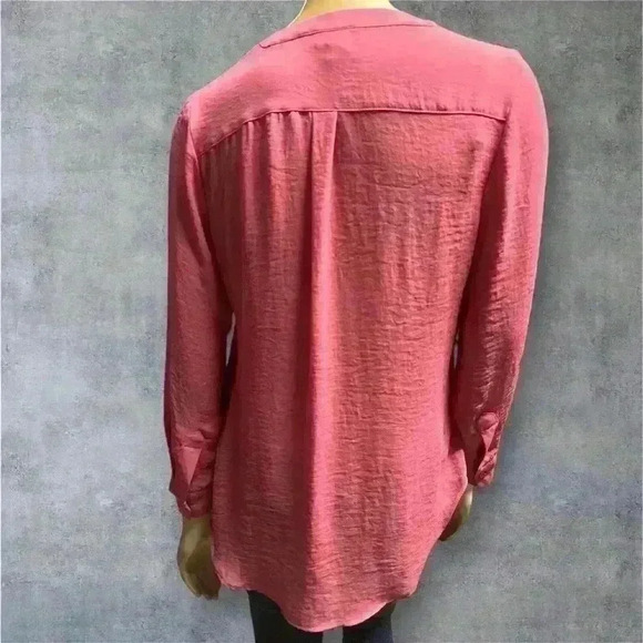 NWOT A.N.A women’s sheer peach long sleeve top size PM - Picture 4 of 13